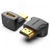 Адаптер переходник HDMI v2.0 19M на 19F, угол 270, контакты позолоченные