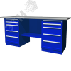 Верстак с двумя тумбами, тумбы по 5 ящиков, 1900х686х820 мм