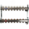 Блок коллекторный с ручными регулировочными клапанами 1'x8 выходов 3/4' НР евроконус с воздухоотводч