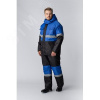 Костюм зимний Профи (ткань Оксфорд) полукомбинезон, васильковый черный, 64-66 170-176