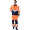 Костюм сигнальный Альянс с полукомбинезоном цв. флуоресцентно-оранжевый с синим, р. 88-92/170-176