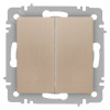 Переключатель Intro Accent 6-107-04 двойной, 10А-250В, IP20, СУ, AL/CU, шампань