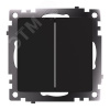 Переключатель двухклавишный (механизм) серия Катрин черный STEKKER