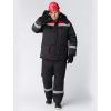 Костюм зимний Титан (Смесовая, 210) полукомбинезон, черный/красный,56-58 182-188