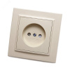 Розетка одноместная б/з,с защитной шторкой,250В, 10А, серия Эрна, слоновая кость Stekker