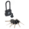 Замок навесной всепогодный с длинной дужкой и увеличенным количеством ключей, АЛЛЮР ВС1Ч-374ПД черны