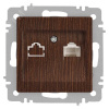 Розетка Intro Accent 6-303-10 информационная RJ45, IP20, СУ, венге