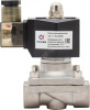 Клапан электромагнитный (соленоидный) двухходовой, корпус - нерж. Сталь, прямого действия, нормально