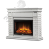 Портал для камина Bricks 25 из камня бежевый кирпич и белая эмаль