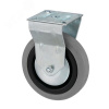 Колесо неповоротное, диаметр 125мм, грузоподъемность 80кг, серая резина, полипропилен