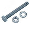 Болт DIN933 с шестигранной головкой оцинк. М10х100 + гайка + шайба (2 шт)
