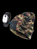 Шапка с фонарем, цвет камуфляж, фонарь-клипса съемный, красный и белый цвет свечения + SOS (мигающий