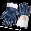Защитные перчатки, 3/4 нитрил. покр., хлопк. подкладка, крага, синие, размер XL (12пар)