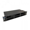 Кросс оптический 19'' укомплектованный 2U, 48 портов LCUPC duplex, 9125 мкм черный RAL 9005