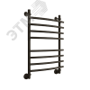 Полотенцесушитель водяной R Primo 80/50 с крепежом, фитингами и отражателями цвет чёрный матовый