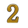 Цифра дверная на двусторонней клеевой основе. АЛЛЮР пластик 2 золото
