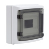 Щиток настенный с дверцей 8 мод.,IP65, серый, с клеммным блоком 63А