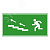 Эвакуационный знак ЭП15 ''По лестнице вверх налево'' 140x280 мм