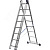 Лестница трехсекционная, алюминиевая, со стабилизатором, 8 ступеней