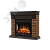 Портал для камина Bricks WOOD 25 из камня темный кирпич и темный дуб