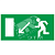 Этикетка самоклеящаяся 200х100мм Направление к эвакуационному выходу налево вниз