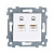 АКСИОМА Механизм розетки низковольтной ПК/ПК 2 гнезда скр.уст. РКТ2-466, белый