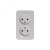 Blanca Белый О/У с изолирующей пластиной Розетка 2-ая без заземления без шторок 16А, 250В | BLNRA000