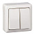 Хит Белый О/У без изолирующей пластины Выключатель 2-клавишный 6А, 250В | VA56-232-B | SE