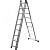 Лестница трехсекционная, алюминиевая, со стабилизатором, 9 ступеней