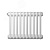 Радиатор трубчатый настенный двухрядный 492/62/14 нижнее подключение с комплектом кронштейнов белый