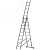 Лестница трехсекционная алюминиевая, 3 х 9 ступеней, H=257/426/591 см, вес 11.18 кг
