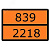 Знак для маркировки опасных грузов ''Номер ООН 839/2218'' ГОСТ Р 52290-2004 300х400 мм, пленка самок