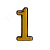 Цифра дверная на двусторонней клеевой основе. АЛЛЮР БОЛЬШАЯ пластик 1 золото