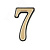 Цифра дверная на двусторонней клеевой основе. АЛЛЮР пластик 7 золото