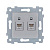 АКСИОМА Механизм розетки низковольтной ПК/ПК 2 гнезда скр.уст. РКТ2-466, Алюминий