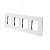 Рамка стеклянная 4 поста белая (299х86мм)
