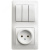 Glossa Белый Блок: Розетка и 3-кл. Выключатель | GSL000176 | SE