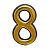 Цифра дверная на двусторонней клеевой основе. АЛЛЮР БОЛЬШАЯ пластик 8 золото