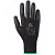 Черные защитные перчатки, полиэфир, полиурет. покр., размер XL (12пар)