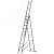 Лестница трехсекционная алюминиевая усиленная, 3 х 12 ступеней, H=343/594/841 см, вес 17.83 кг