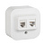 Quteo Розетка телефонная+компьютерная RJ11+RJ45 категория 5 UTP белая наружная
