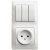 Glossa Белый Блок: Розетка и 3-кл. Выключатель | GSL000176 | SE